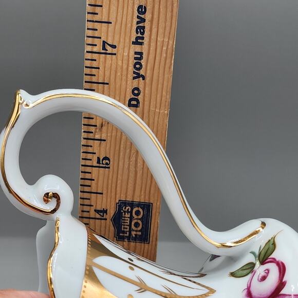 Vintage Royal Danube 5" Creamer Footed Floral Gold Trim Victorian Elegant Dinner - Picture 15 of 16